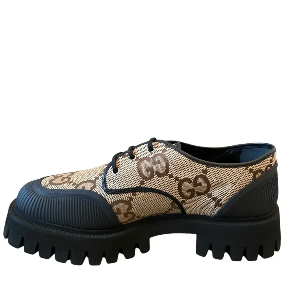 Gucci Maxi GG Supreme Shoes Camel Ebony Canvas Chunky Men's 12| US 12.5 NEW - Picture 11 of 16